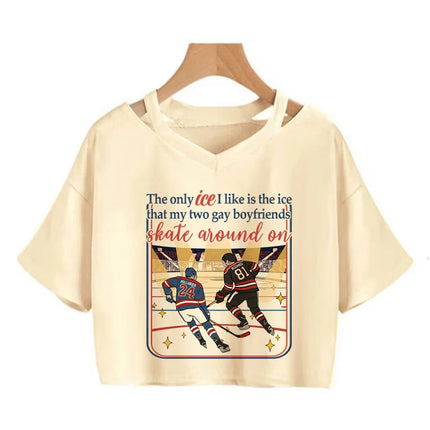 Hot Heated Rivalry Print Cropped T Shirt Women Sexy Graphic CropTops Gothic Vintage T-Shirt Fashion Y2k Streetwear Clothing