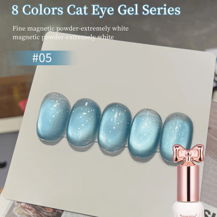 10ml Sweetheart Cat Magnetic Gel Nail Polish Soak Off UV/LED Nail Varnish Sparkling Glass Bead Cat Eye Gel Effect Nail Salon DIY
