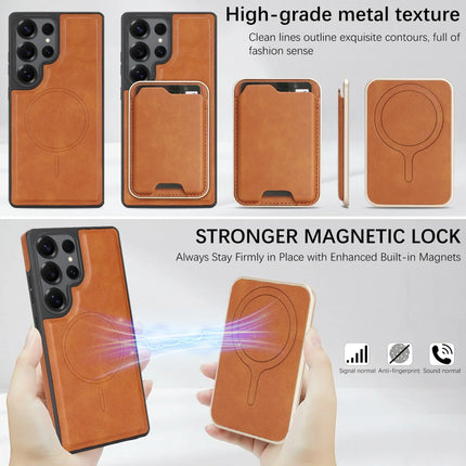 Luxury Business High Quality Magnetic Phone Case For Samsung Galaxy S25 S24 Plus S23 S22 Ultra Wallet Cover For Magsafe