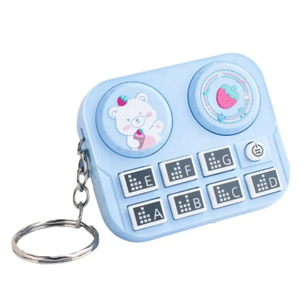 Mini Keychain with DJ Disc Player for Kids, Musical Instrument Sound Button, Toy Games, Educational Toy Bag, Pendant Keychain, 1