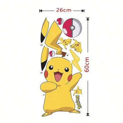 TAKARATOMY Pokémon Anime Character Stickers, Wall Decals, Bedroom Wallpaper, Decorative PVC DIY Christmas Stickers, Toys