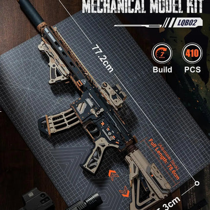 ROKR Wooden Mechanical Model Kit with Rubber-Band Motion LQB02 410-Piece Build Approx 7-Hour Project Adjustable Rear Support