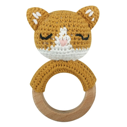 1Pc Baby Wooden Teether Crochet Rattle Toy BPA Free   Rattle Baby Mobile Gym Newborn Stroller Educational Toys Dropshipping