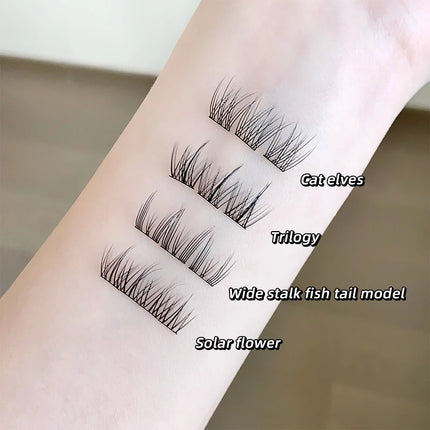 Gegebear Large-capacity Glue-free False Eyelashes Sunflower Natural Thick C Curling Segmented Eyelashes Suitable For Daily Use