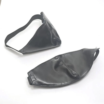 Black PU Leather Sex Eye Mask Cover Nose Large Area Sex Mask BDSM Accessoire Bdsm Bondage Restraints Sex Toys for Women Couples