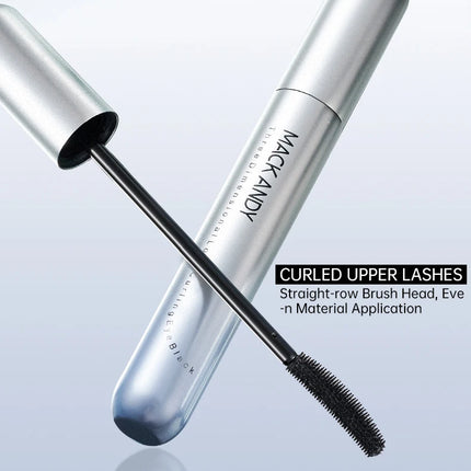 MACKANDY 4D Curling Thickening Black Mascara Waterproof Sweatproof Defined Lashes & All-Day Hold for Eyelash Extensions & Makeup