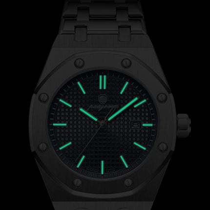 PAAZOMU Luxury Business Watches for Men Date Week Stainless Steel Quartz Man Watch Waterproof Luminous Fashion Men's Wristwatch
