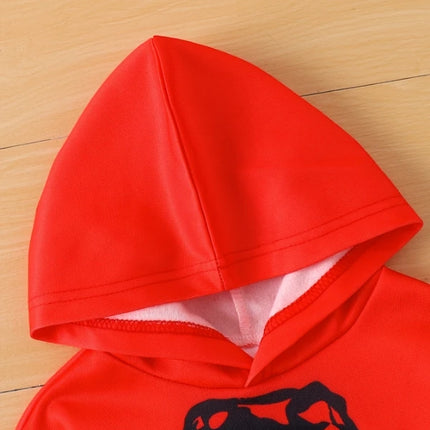 Spring and autumn style for young boys, dinosaur printed fleece hooded long-sleeved sweatshirt and sweatpants, casual two-piece