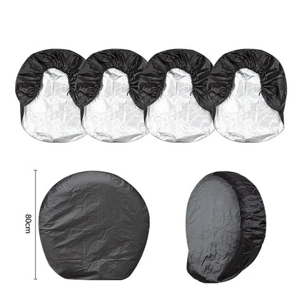 4pcs Universal Wheel Tire Covers Waterproof Oxford UV Sun Protectors Wheel Tire Covers for Camper Car Truck 27-32 inch