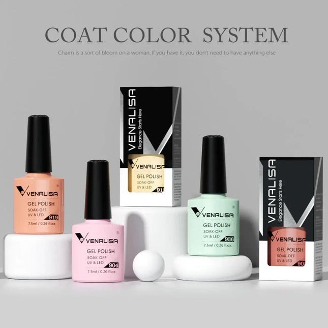 Venalisa Nail Gel Polish Semi Permanent Salon Quality TPO Free Glitter 7.5ml Soak off UV LED Nail Gel Varnish