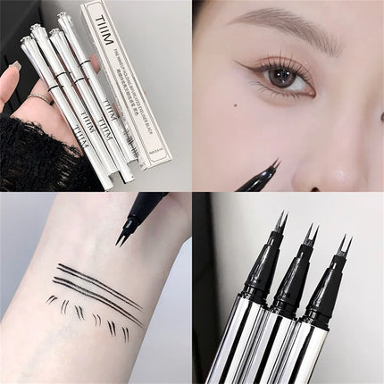 Waterproof Wild Eyebrow Pen 2/4 Separated Head Natural Brow Makeup Quick-Drying Creation of Ultra-Fine Lasting Liquid Eyebrow