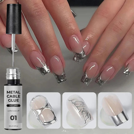 5ml Super Bright Silver Metallic Painting Liner Gel Nail Polish Drawing Stripe Graffiti Mirror Pull Line UV Gel Varnish