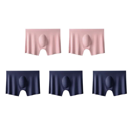 5Pcs/Lot Men's Ultra-Thin Ice Silk Underwear Summer Cool Boxers Briefs Comfortable Breathable Seamless Underpants Sexy Lingerie