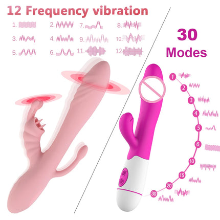Rabbit Vibrators For Women Clitoris Licks Vaginal Stimulator Butt Anal Plug Fake Dildos Female Masturbator Sex Toys Adult Erotic