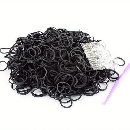 600Pcs Rainbow Rubber Band Loom -DIY Necklace S-clip Girl Rubber Band Bracelet Toys Bracelet Weaving DIY Crafting Tools