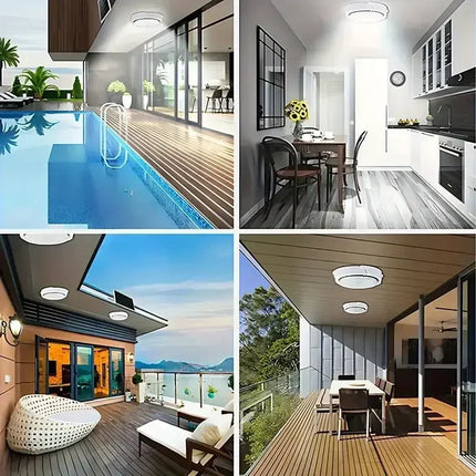 LED Solar Ceiling Light 3 Color Waterproof Solar Lamp With Remote Control Indoor Home Top Ceiling Lights Outdoor Garden Lighting