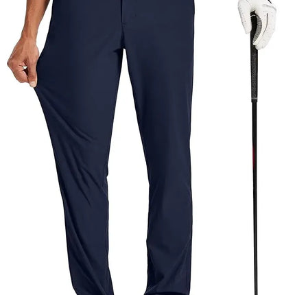 Men's Golf Pants 30"/32"/34" Stretch Work Dress Pants Slim Straight Lightweight Quality Business Trousers Casual Suit Pants