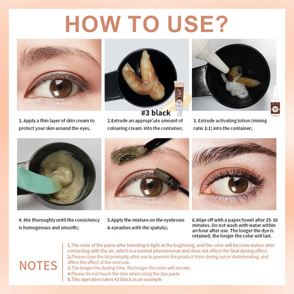 Eyebrow Tint Dye Professional Eyebrow Dye Waterproof Long-lasting Eyebrow Brow Kit Semi Permanent Eyebrow Home Use Pro Kit