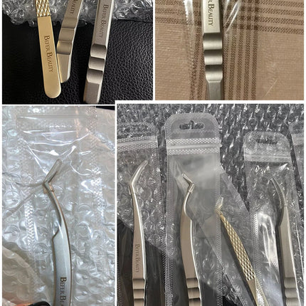 Anti-Static Tweezers Eyelash Extension Professional High Precision Volume Tweezer Stainless Steel Tweezers Antislip Makeup Tool