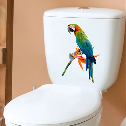 C206# Beautiful Parrot And Hummingbird Hand Painted Bird Sticker For Home Decoration Toilet Sticker