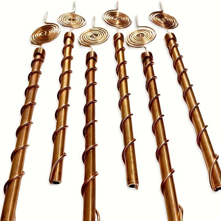 Premium Electroculture Antenna Garden Stakes (4-Pack) - 99.9% Pure Copper  - Handmade CopperCore - Boost Plant Health and Yield