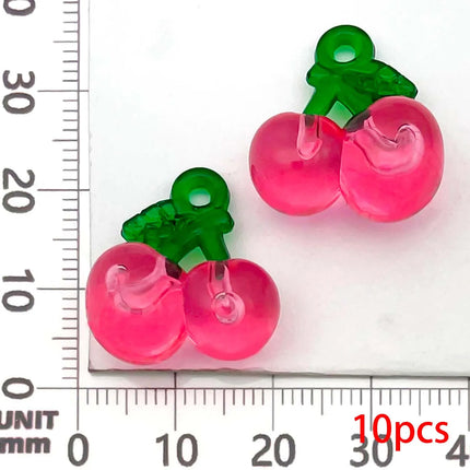 10/18pcs Fruits Charms Resin Strawberry, Cherry, Apple Pendants for DIY Bracelets Necklaces Earrings Jewelry Making Accessories