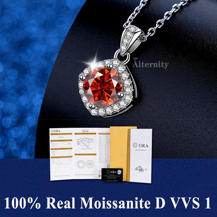 Classic 4 Prong Moissanite Pendant for Couple Men Women Wedding Jewelry Necklace D Color Lab Diamond Luxury Fine Jewelry