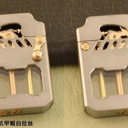 2026 Zorro Fuel Lighter New Creative Metal Windproof Cigarette Lighter Transparent Super Large Capacity High-end Men's Gift