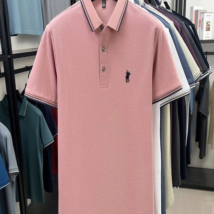 100% cotton summer new brand embroidered Paul high-quality POLO shirt high-end men's comfortable lightweight T-shirt short top