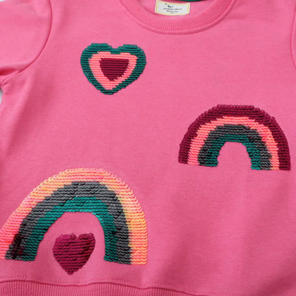 Jumping Meters Girls Long Sleeve Hooded Sweatshirts Rainbow Toddler Kids Shirts Autumn Spring Baby Clothing 2-7T