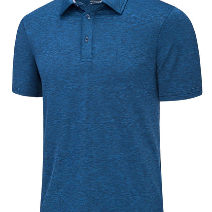 TACVASEN Summer Polo T-shirts Mens Casual Short Sleeve Shirts 3 Buttons Down Quick Dry Breathable Golf Fishing Pullover Workwear
