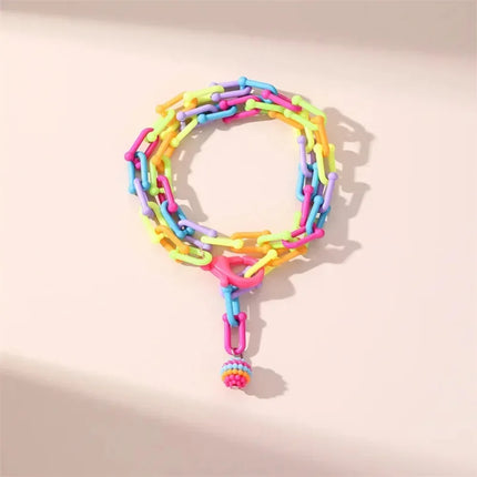 New Trendy Multicolor Acrylic Anklet for Women Boho Tassel Ball Pendant Handmade Anklet Leg Chains Charm Summer Beach Jewelry