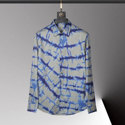 Men's shirt 3D printed geometric pattern men's shirt long-sleeved lapel casual top outdoor shopping shirt large size xs-6xl
