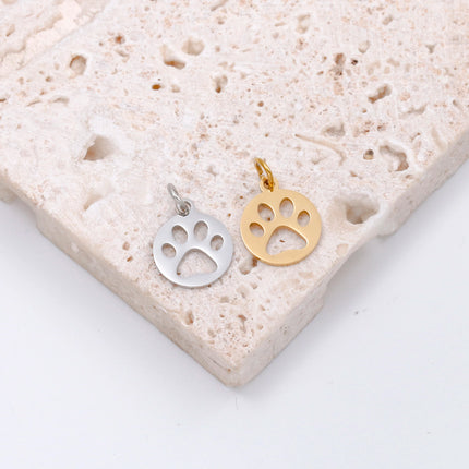 5pcs/Lot Stainless Steel Hollow Animal Cat Or Dog Claw Charm For DIY Necklace Bracelet Earrings Jewelry Accessories Pendants