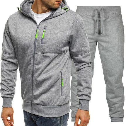 Men's 2 Piece Tracksuit Set Zip Up Hoodie & Joggers Running Sportswear Outdoor Training Suit Casual Fleece Sweatsuit