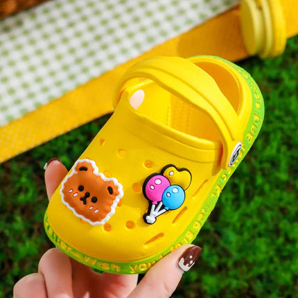 Summer Kids ShoesSandals Hole Children's Shoes Slippers Soft Anti-Skid Cartoon Design Hole Baby Shoes Sandy Beach For Boys Girls