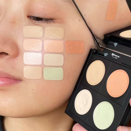 SPLASHEEN 4 Colors Concealer Palette Cream Moisturizing Foundation Cover Acne Marks Dark Brightening Skin Tone Correction Makeup