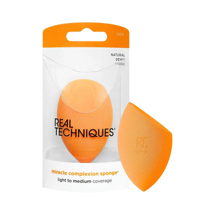 Real Techniques Skin Sponge, Makeup Blender, Liquid Base & Cream, Professional Makeup Tool Without Stripes, 4 Free Units