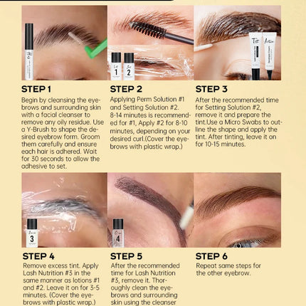 Gollee Lash and Eyebrow Tinting perm Kit Eyelashes Perm Semi-permanent Lash Lift Kit Eyelash Enhancer 4-6 Weeks Lasting Makeup