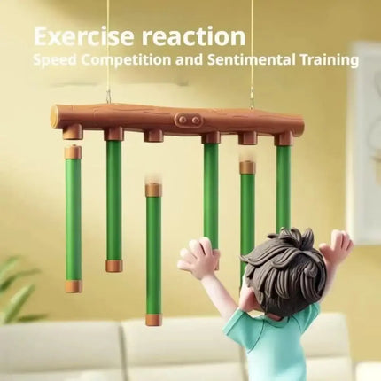 Quick Reaction Challenge Falling Sticks Game Exercise Prop Parent-Child Catching Sticks Sensory Toy Adjustable Falling