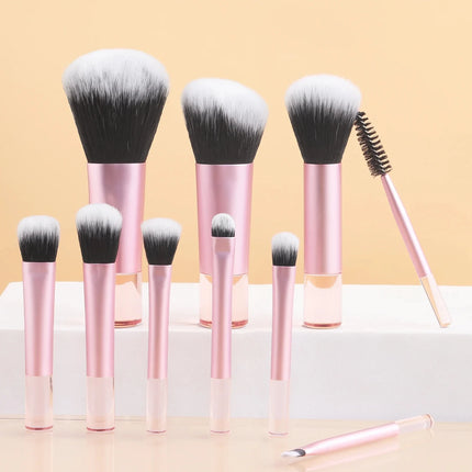 10pcs Mini Makeup Brush Set Powder Eyeshadow Foundation Blush Blender Concealer Beauty Makeup Tools Brush Professional Supplies