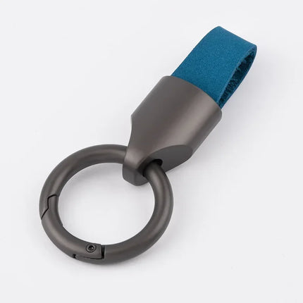 Frosted Cowhide Leather Keychains for Women Men Waist Belt Buckle Carabiner Car Pendant Key Chains Keyring Bag Charm Gifts