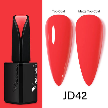 Venalisa15ML Silky Matte TPO FREE Topcoat No Cleaning Nail Lacquer Full Coverage Long Lasting Gorgeous Color Nail Varnish