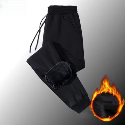 10XL Big Size Fleece Lined Warm Joggers with Cuffed Ankles Mens Casual Pants Cotton Comfort Winter Wear Plus Size 160KG Wear