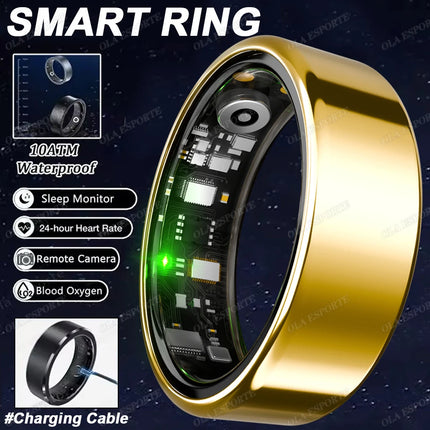 Ola Esporte Smart Ring Blood Pressure Heart Rate Monitoring Smartring IP68&5ATM Waterproof Multi-sport Mode Smartring Man Women