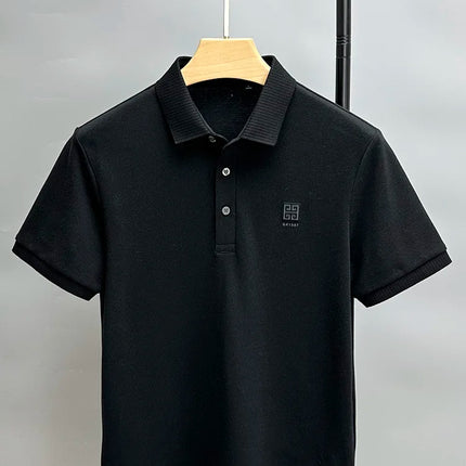 100% Cotton Breathable Polo Shirt, Short Sleeve Men's Branded T-shirt 2023, Summer High-End Embroidered Casual Loose Polo Shirt for Men