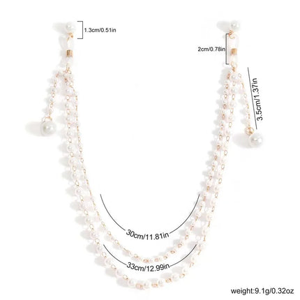 Sexy Imitation Pearl Tassel Chest Chain for Women Girls Exaggerated Metal Double Layered Nipple Chain Body Jewelry Accessories