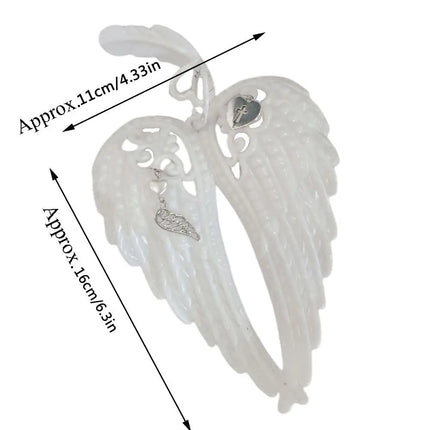 Wings Shape Carabiner Acrylic Keychain Y2K Punk  Angel Wings Bag Pendant Heart Cross White DIY Keychain Bag Hanging Decor
