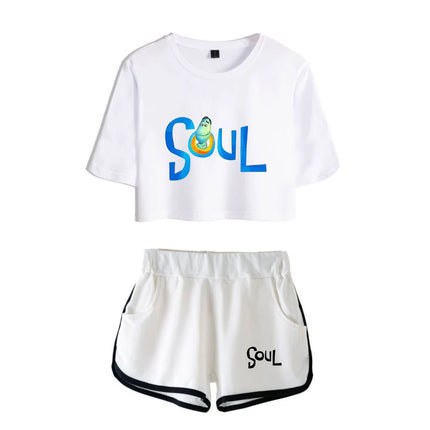 Youthful Movie Joe Gardner T-shirts shorts Pants Dew navel Sport Girls Short Sleeve Suits Sexy Girls Summer Two Pieces sets