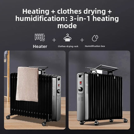 Oil-filled radiator heater, household energy-saving fan heater, indoor fast-heating stove, electric heater, 2025 new model.